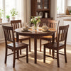 Rubber wood dining chairs set of 2 with high slat backrests in brown, perfect for enhancing dining spaces.