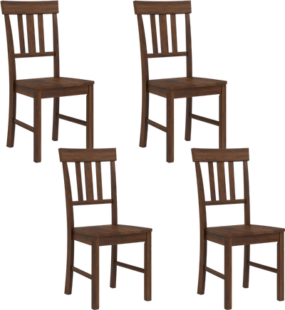 Costway Rubber Wood Dining Chairs Set of 4 High Slat Back 27712999 New