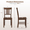 Rubber wood dining chair dimensions with high slat backrest, designed for comfort and durability, suitable for various.