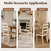 Rubber wood dining chairs set of 2 with padded linen seats and slatted backrests, ideal for dining, living, or bedroom use.
