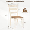 Rubber wood dining chair with padded linen seat and slatted backrest, featuring a 330 lbs weight capacity and ergonomic design.