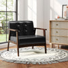 Rubber Wood Frame Accent Chair with Armrest for Living Room-Black - Gallery View 1 of 9