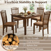 Brown rubber wood slat back dining chairs set of 2 features ergonomic design and cushioned seats for comfort during meals.