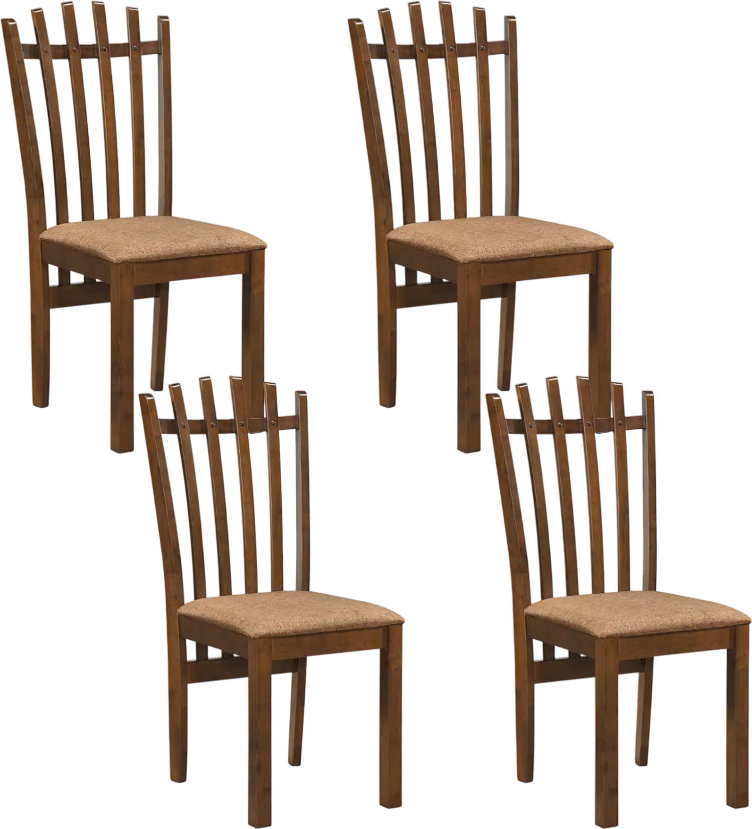 Costway Rubber Wood Slat Back Kitchen Dining Chairs Set of 4 41928407 New