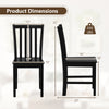 Rustic black wooden dining chair dimensions with slat backrest, ergonomic tilt design, supports up to 330 lbs.