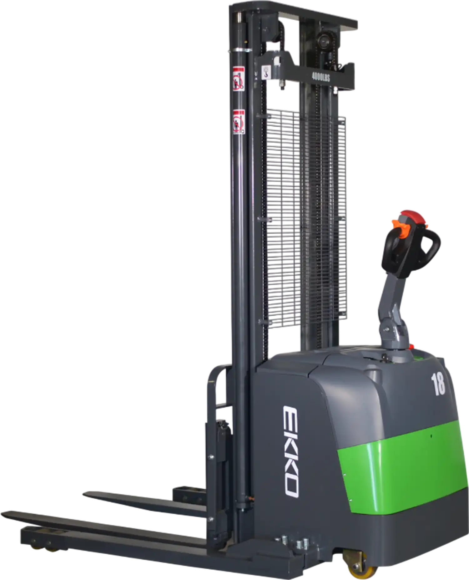 Ekko Straddle Stacker Lithium 4000 lb Capacity 138 in. Lift Height EB18C-138Li New