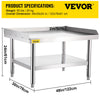 Vevor Equipment Grill Stand 48" x 30" x 24" Stainless Steel 1000 lbs. Capacity with Adjustable Undershelf New