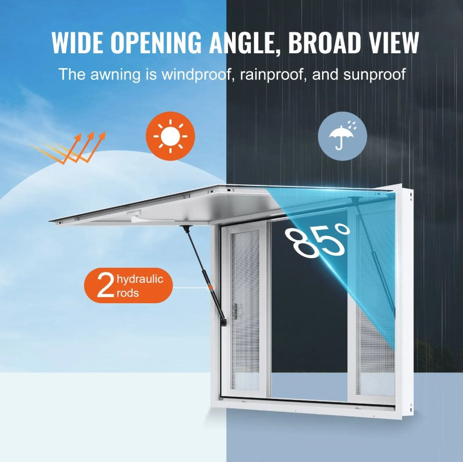 Vevor Concession Serving Window 48"x36" with Awning and Screens for Food Truck/Stand New
