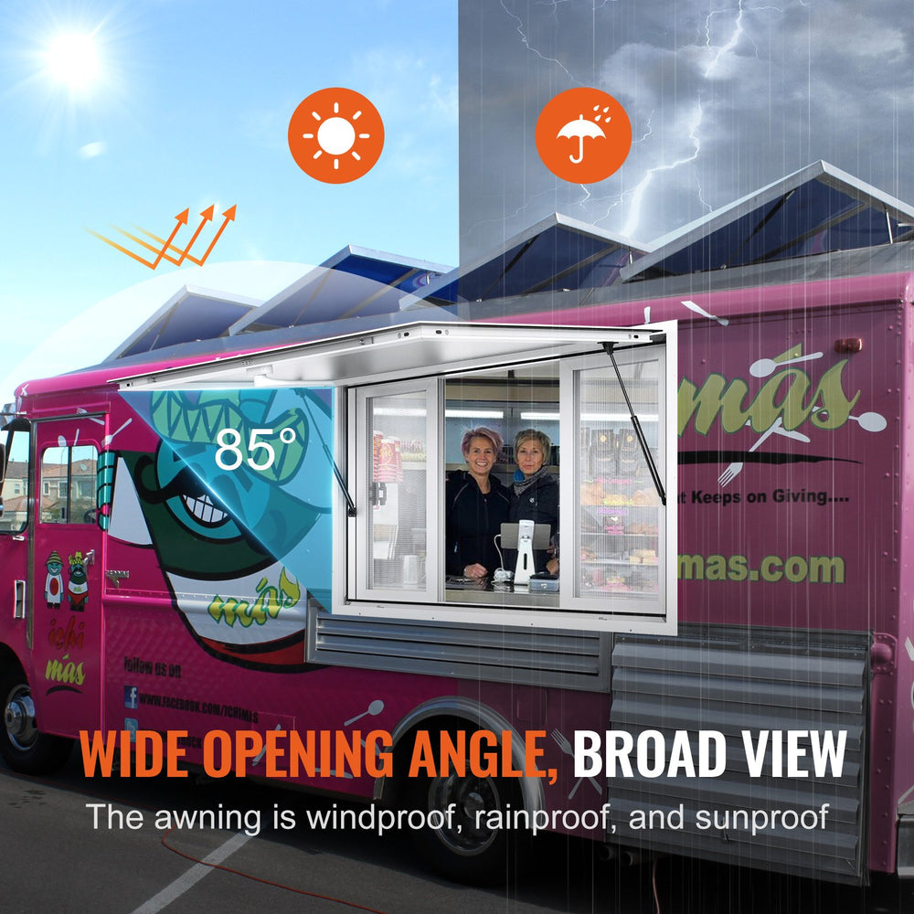 Vevor Concession Window 53" x 33" Aluminum Alloy Food Truck Service Window with 4 Sliding Windows New
