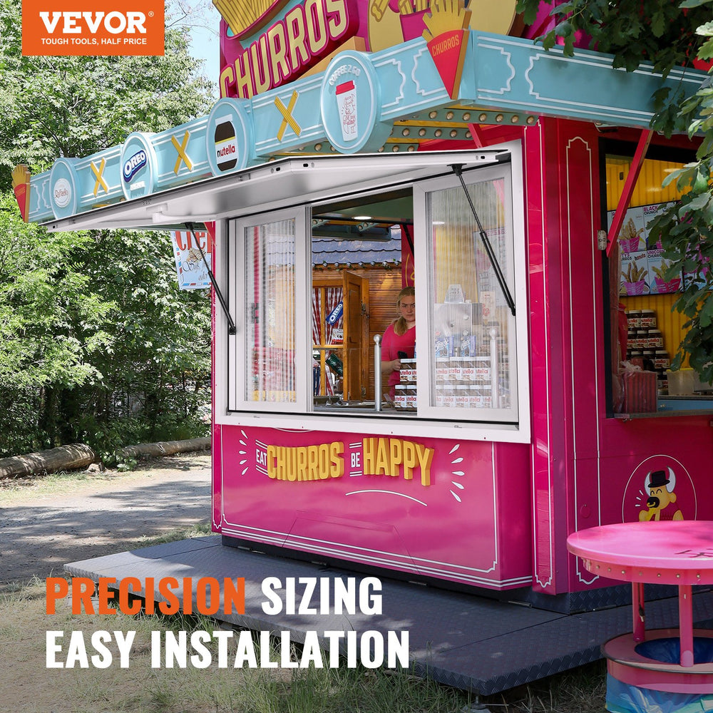 Vevor Concession Window 53" x 33" Aluminum Alloy Food Truck Service Window with 4 Sliding Windows New