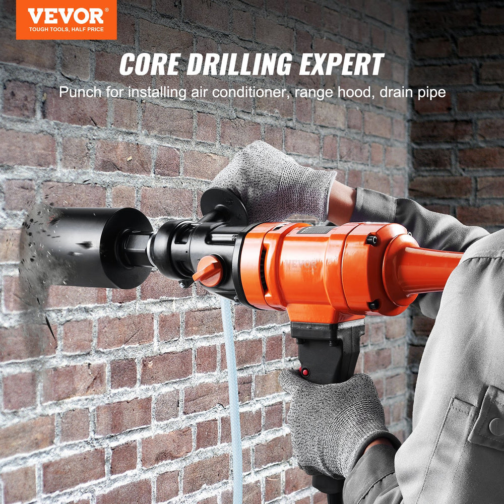 Vevor Diamond Core Drilling Machine 4" Handheld Wet Coring Bit 1500W 1100-2400 RPM 2-Speed New