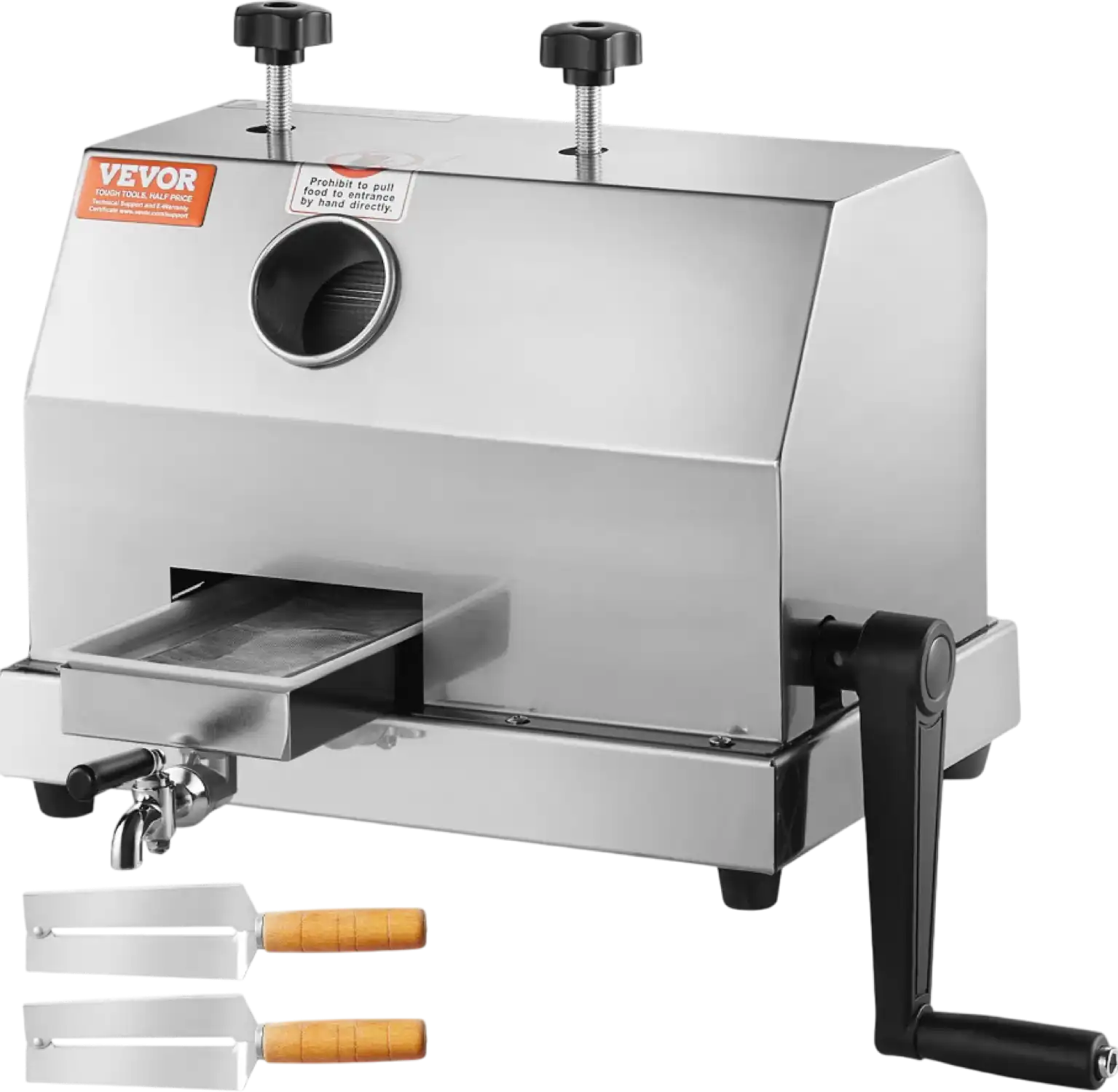Vevor Manual Sugar Cane Juicer 110 Lbs/H 3 Rollers Stainless Steel Extractor with 2.4