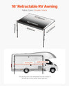 Vevor Manual RV Awning 16' Heavy-Duty Waterproof Vinyl Canopy for Trailers New