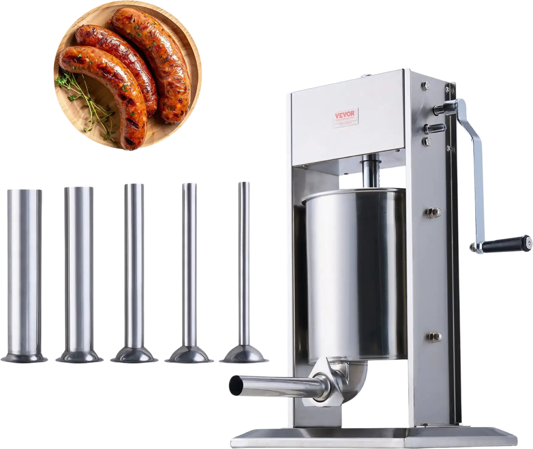 Vevor Sausage Stuffer 22 Lbs Capacity Manual Vertical Machine 304 Stainless Steel New