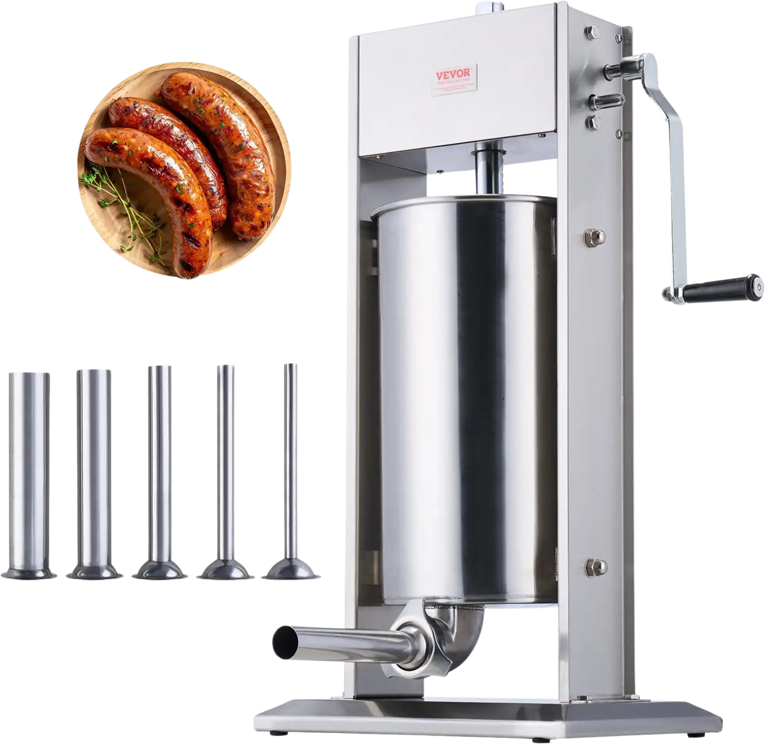 Vevor Sausage Stuffer 30 Lbs Capacity Manual Vertical Machine 304 Stainless Steel New