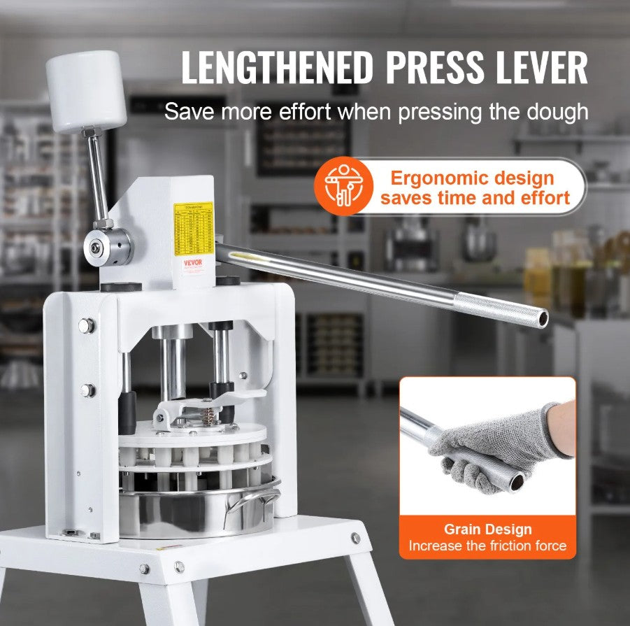 Vevor Manual Dough Divider 10 Equal Portions Hand Press Cutter New