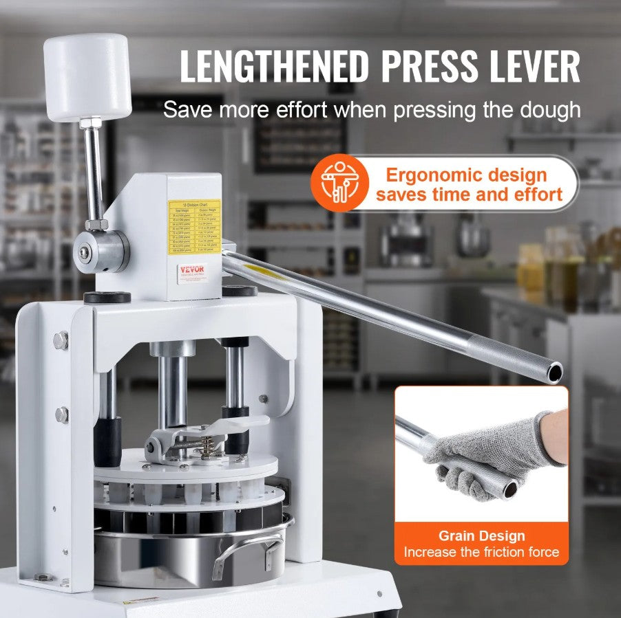 Vevor Manual Dough Divider 18 Equal Portions Hand Press Cutter New