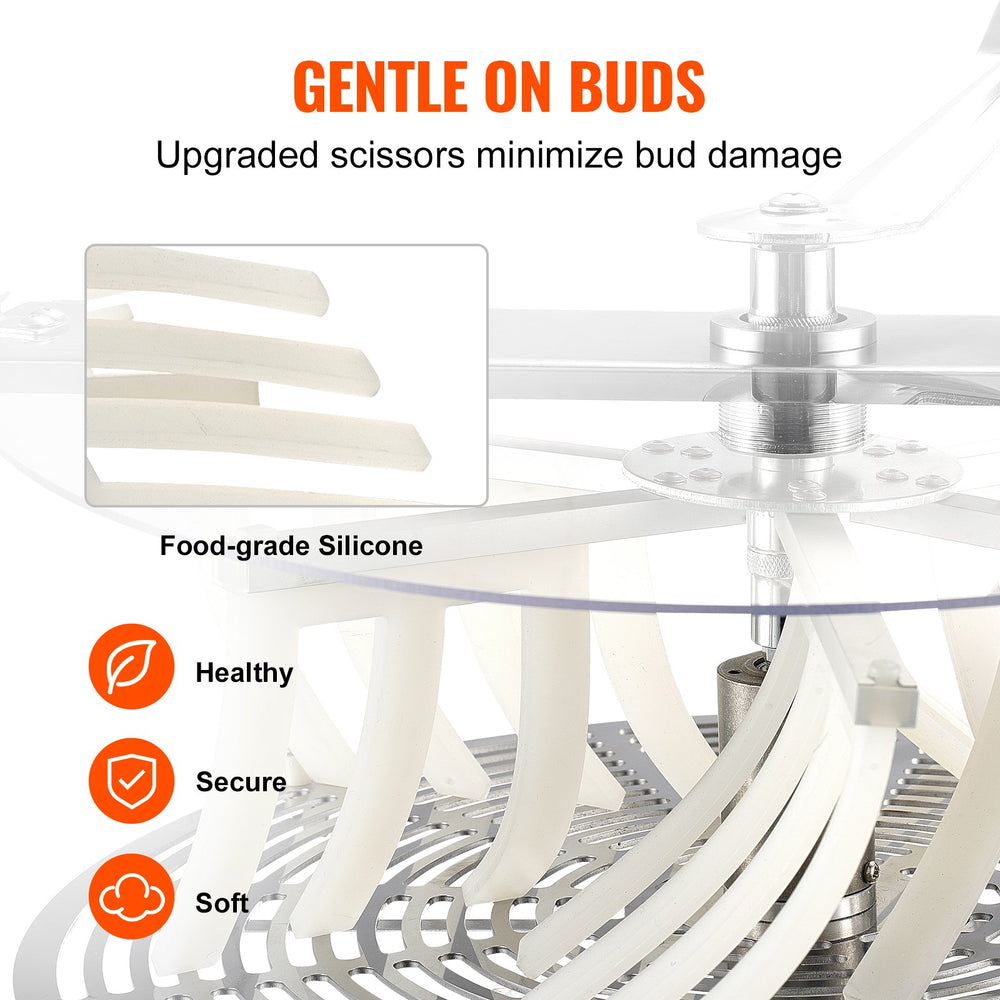 Vevor Leaf Trimmer 16" Pot Manual Bud Trimmer with Stainless Steel Blades for Spin Cut with Clear Dome New