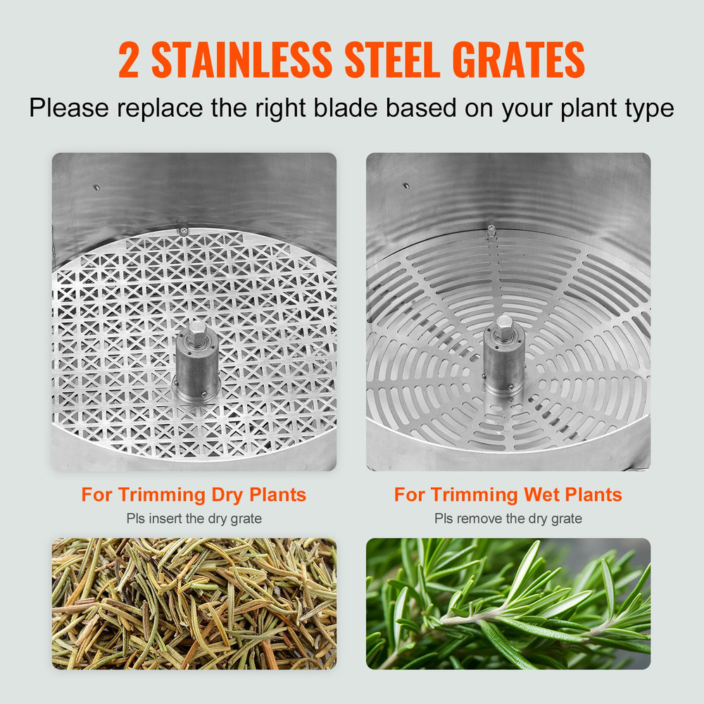 Vevor Leaf Trimmer 16" Pot Manual Bud Trimmer with Stainless Steel Blades for Spin Cut with Clear Dome New