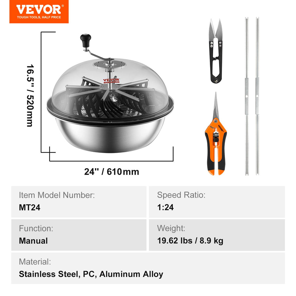 Vevor Leaf Trimmer 24" Bowl Manual Bud Trimmer with Stainless Steel Blades for Spin Cut with Clear Dome New