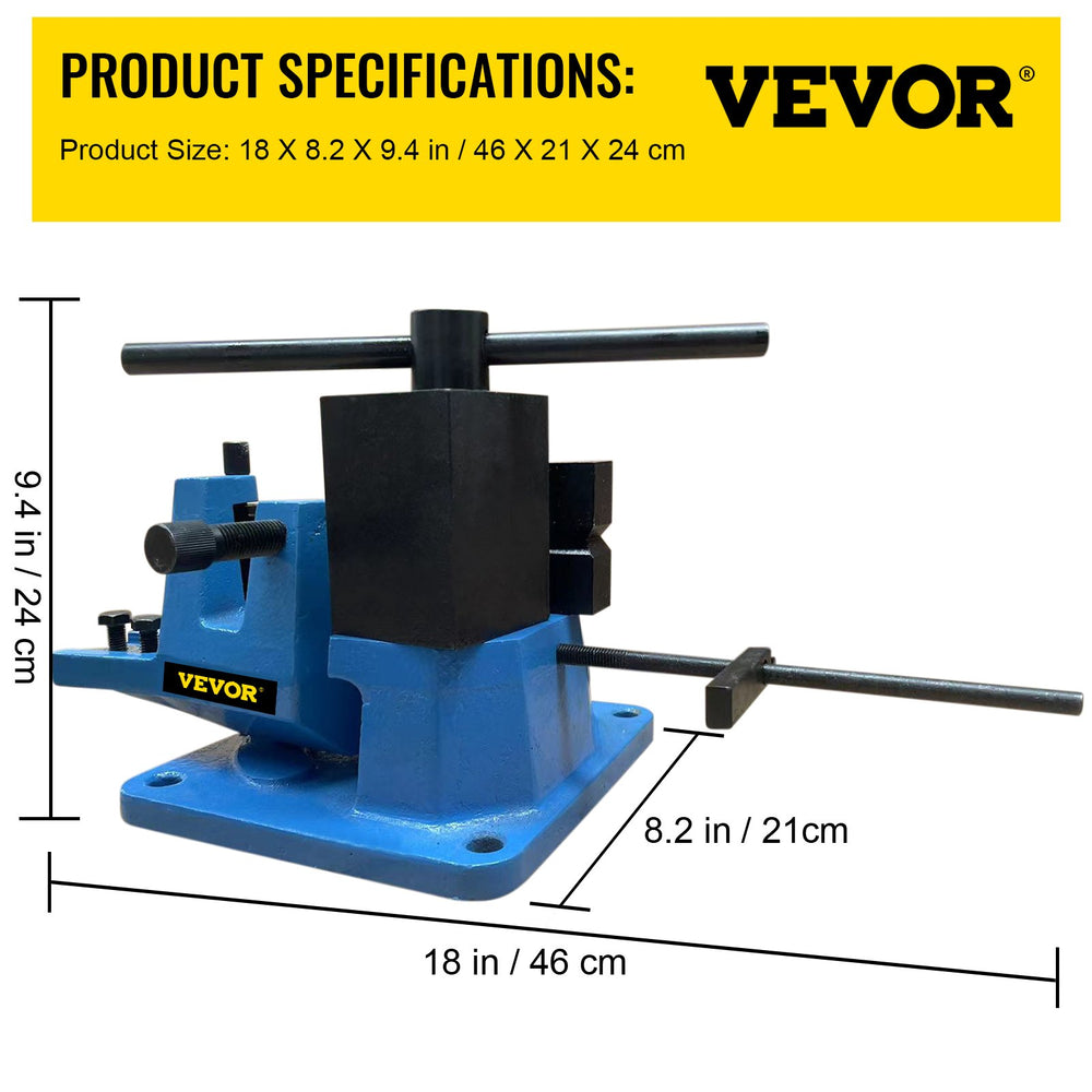 Vevor UB-100 Manual Universal Rebar Bender Heavy-Duty Steel 120° Bending Angle for Flat Round and Strip Steel New