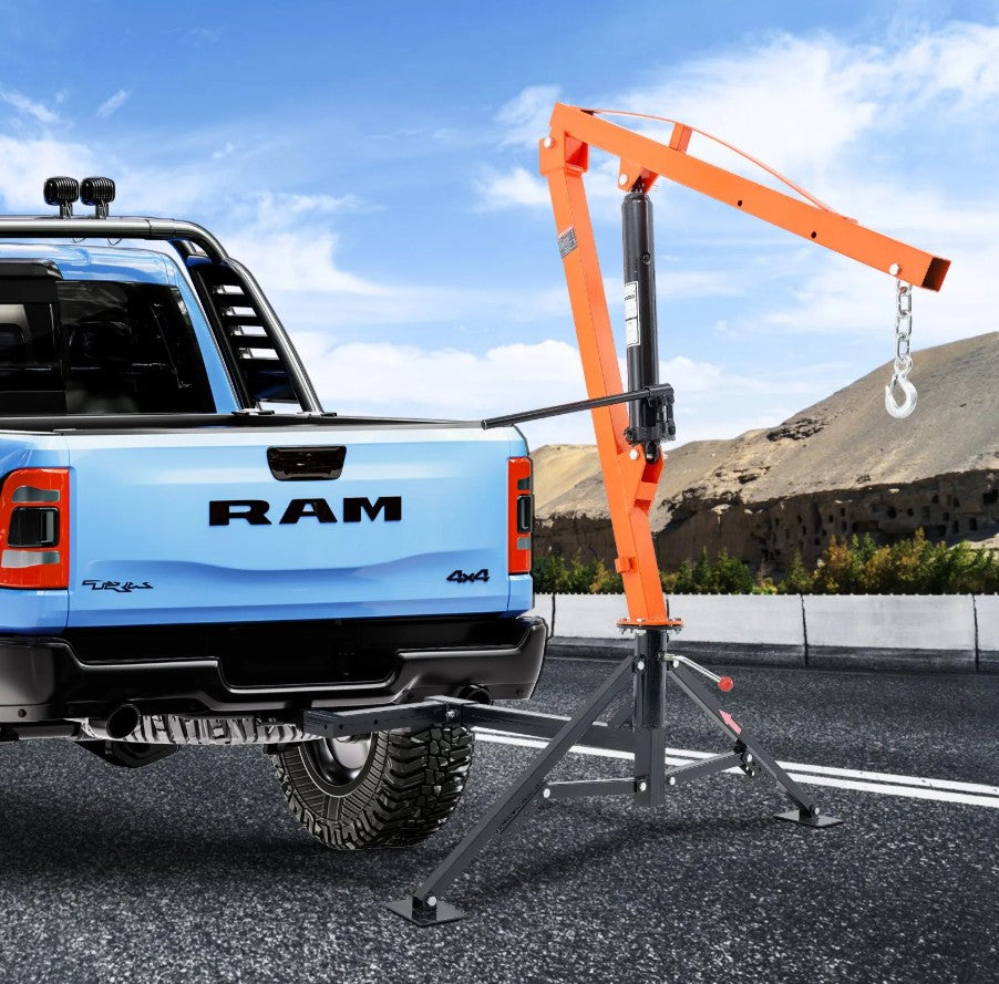 Vevor Hydraulic Pickup Truck Crane 1000 Lb Capacity 360° Swivel Hoist Lift New