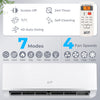 Mini split heat pump with remote control, 12000 BTU, 7 modes, 4 fan speeds, and ENERGY STAR certified for efficient.