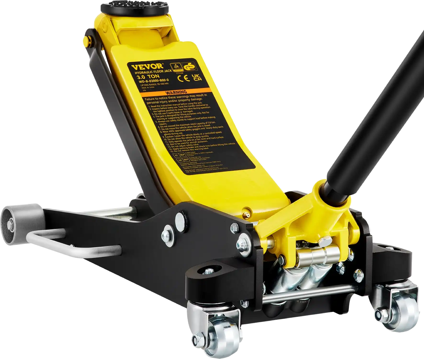 Vevor Floor Jack 6,600 Lbs. 3 Ton Aluminum Steel Low Profile Dual Pump 3.54
