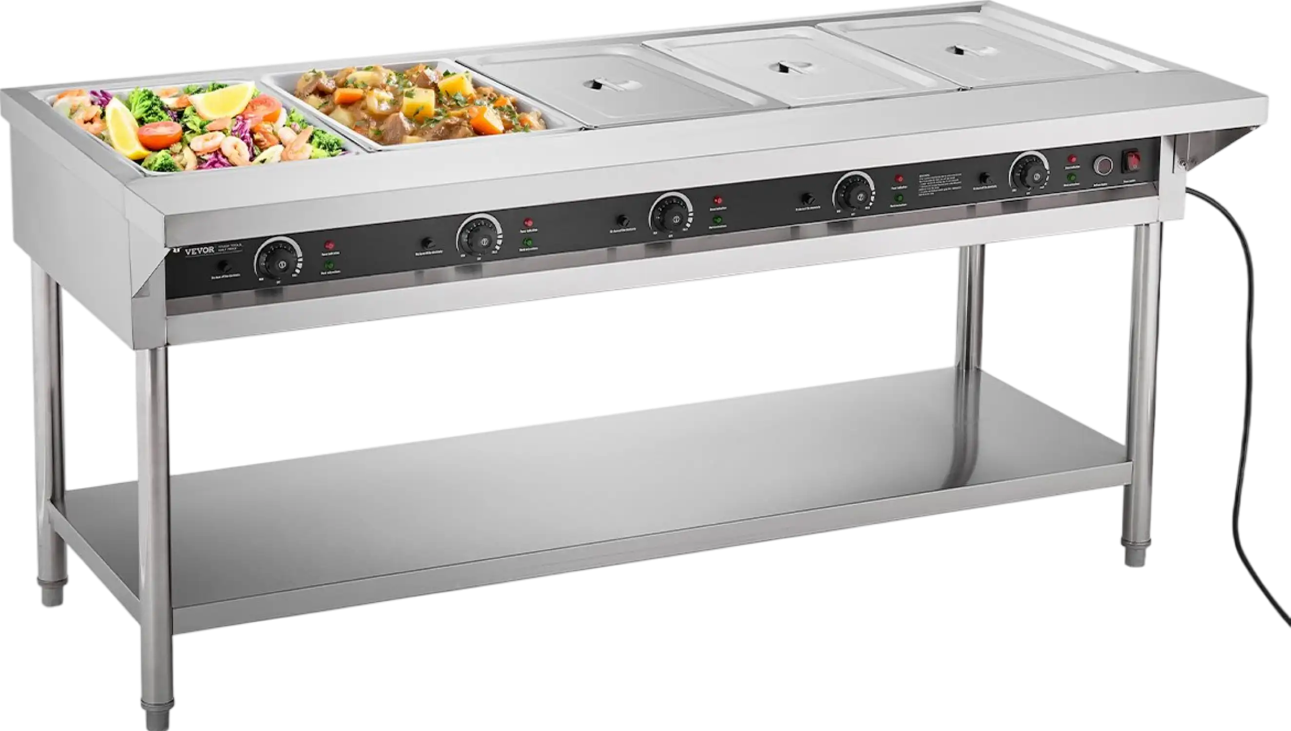 Vevor Food Warmer 5-Pan Steam Table Independent Temperature Control New