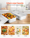 Vevor Food Warmer 5-Pan Steam Table Independent Temperature Control New