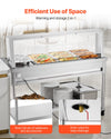 Vevor Commercial Food Warmer Steam Table 1 Full Pan 6 Third Pans 2 Pots Stainless Steel Sneeze Guard New