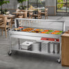 Vevor Commercial Food Warmer Steam Table 1 Full Pan 6 Half Pans 2 Pots Stainless Steel Sneeze Guard New