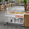Vevor Commercial Food Warmer Steam Table 1 Full Pan 4 Half Pans 2 Pots Stainless Steel Sneeze Guard New