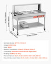 Vevor Commercial Food Warmer Steam Table 1 Full Pan 4 Half Pans 2 Pots Stainless Steel Sneeze Guard New