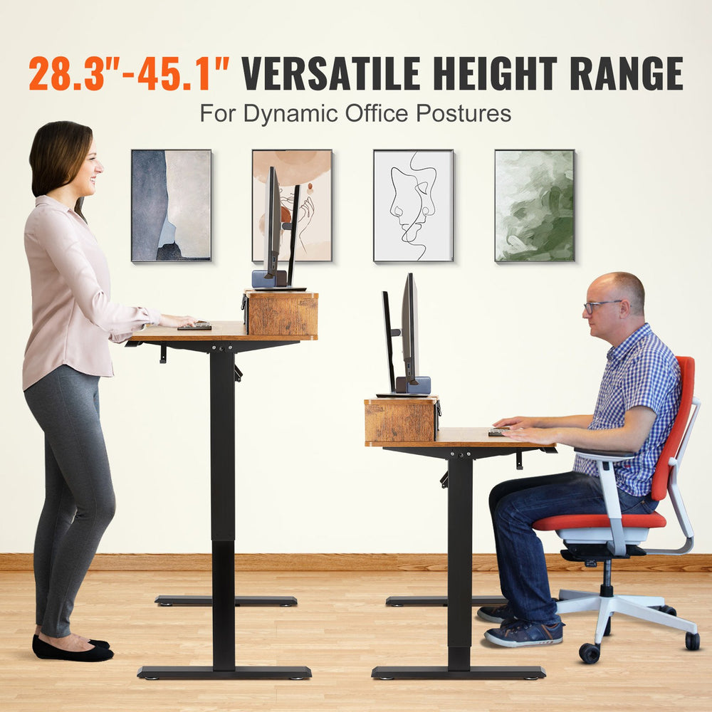 Vevor Electric Standing Desk 47.2" x 23.6" 180 Lbs. Capacity 28.3" to 45.1" Height Adjustable with Monitor Riser New