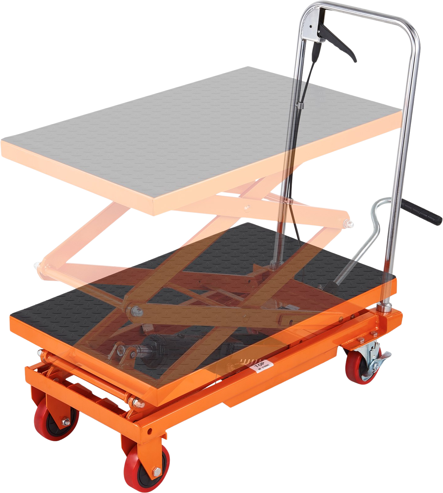 Vevor Hydraulic Lift Table Cart 330 Lbs. Manual Double Scissor 50