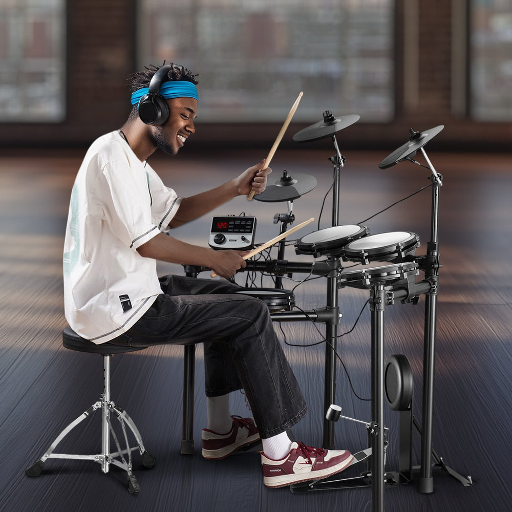 Vevor Digital Drum Kit 480 Tones 8" Pads with Drumsticks Dual Pedals and Throne for Beginners and Adults New