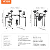 Vevor Digital Drum Kit 480 Tones 8" Pads with Drumsticks Dual Pedals and Throne for Beginners and Adults New