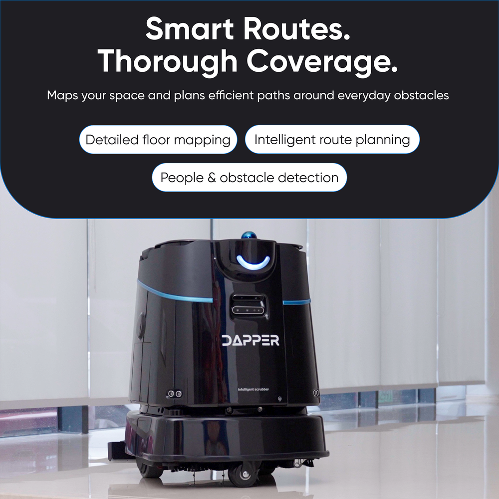 Commercial Autonomous Robotic Floor Scrubber & Carpet Vacuum with Auto Docking Station