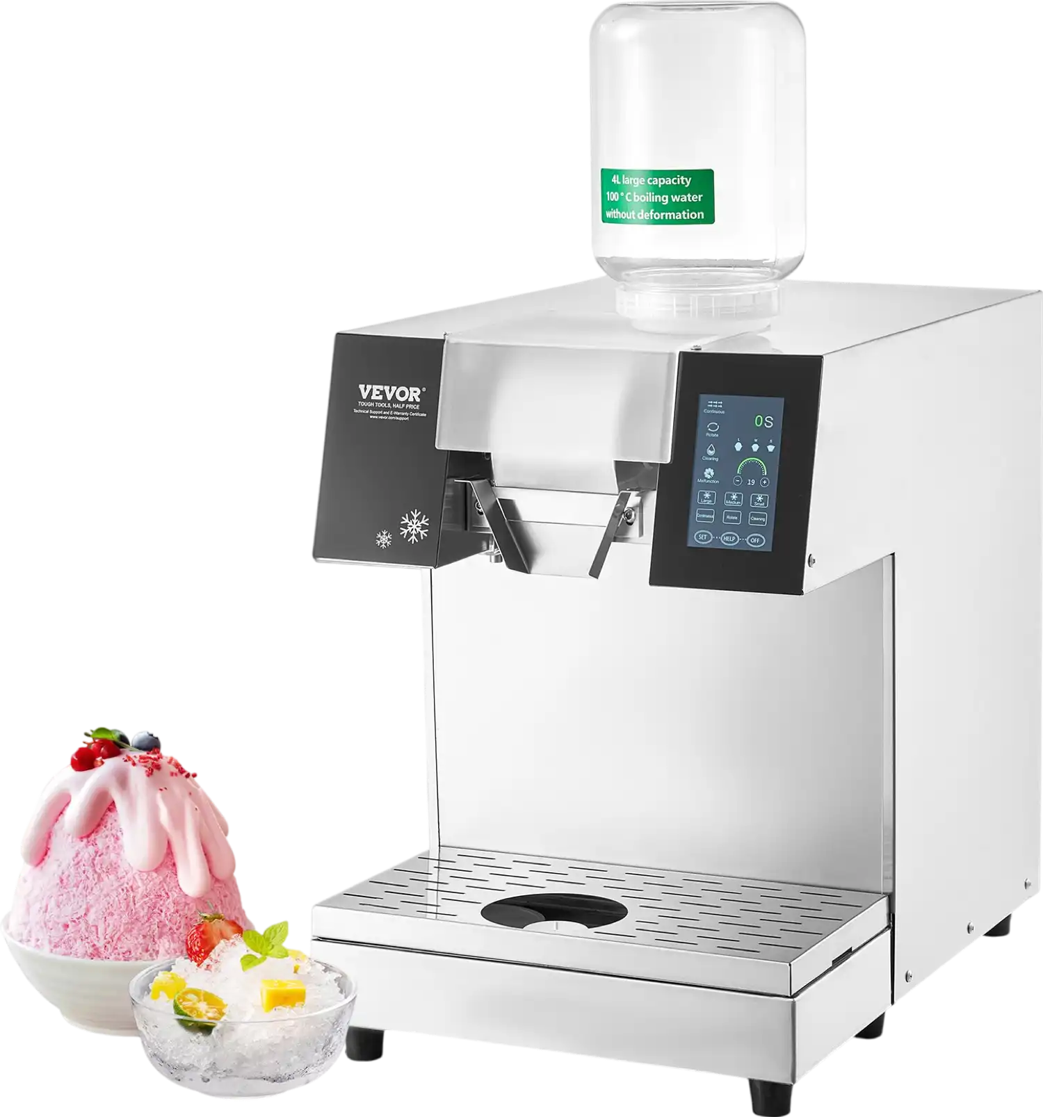Vevor Commercial Snowflake Ice Machine 397 Lbs/24H Stainless Steel Multi-Texture Ice New