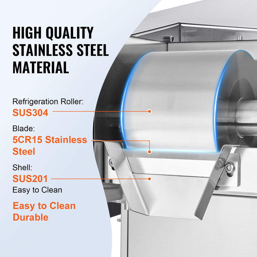 Vevor Commercial Snowflake Ice Machine 397 Lbs/24H Stainless Steel Multi-Texture Ice New