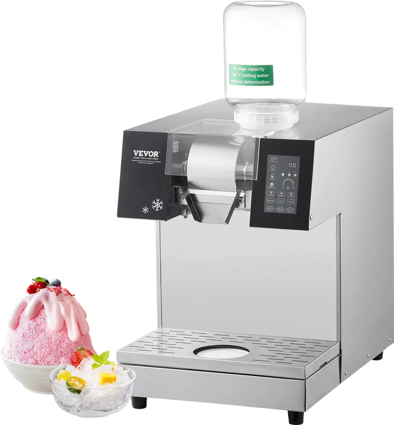 Vevor Commercial Snowflake Ice Machine 529 Lbs/24H Stainless Steel Multi-Texture Ice New
