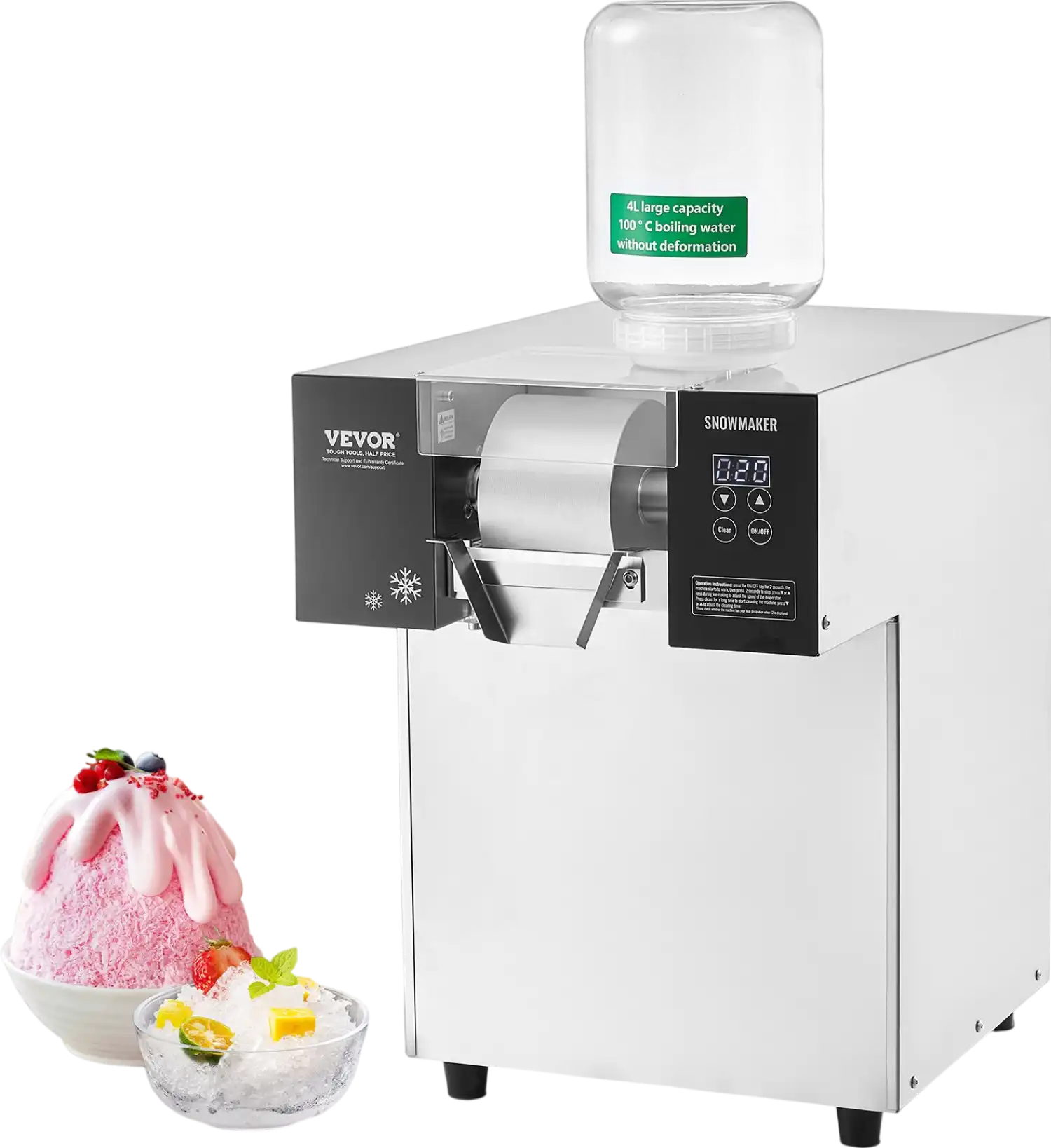 Vevor Commercial Snowflake Ice Machine 385 Lbs/24H Stainless Steel Multi-Texture Ice New