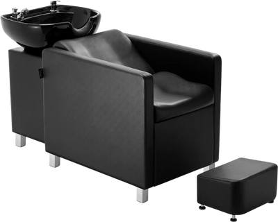 Vevor Shampoo Backwash Chair 661.4 Lbs Capacity Hair Washing Station with Ceramic Bowl and Footrest New