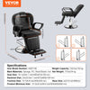 Vevor Salon Chair 360° Swivel Hydraulic Height-Adjustable with 90°-130° Reclining Backrest 330 lbs Capacity New