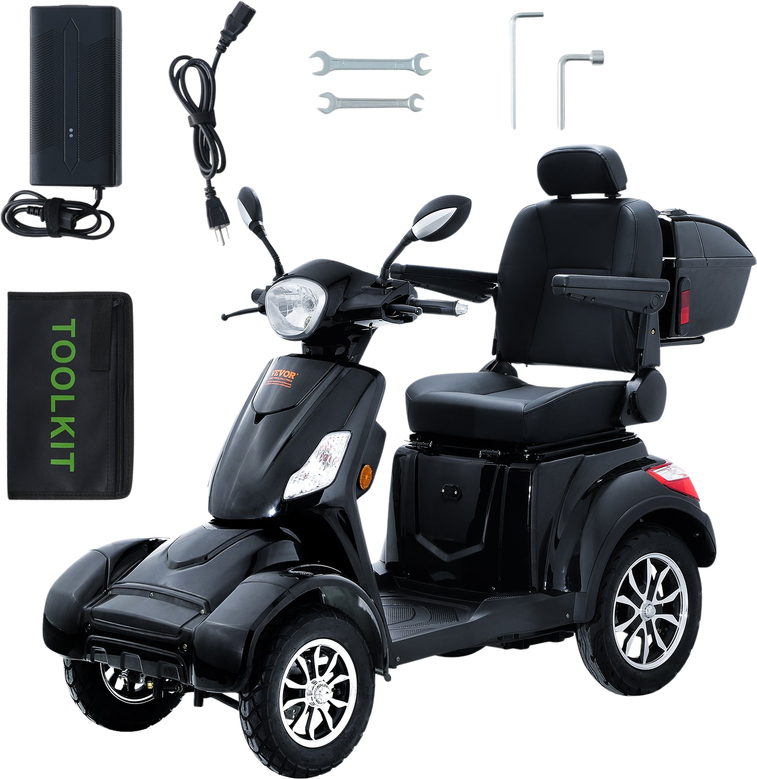 Vevor Mobility Scooter 4-Wheel Heavy Duty 500 lbs. Capacity 60V 800W 15.5 MPH 31 Mile Range New