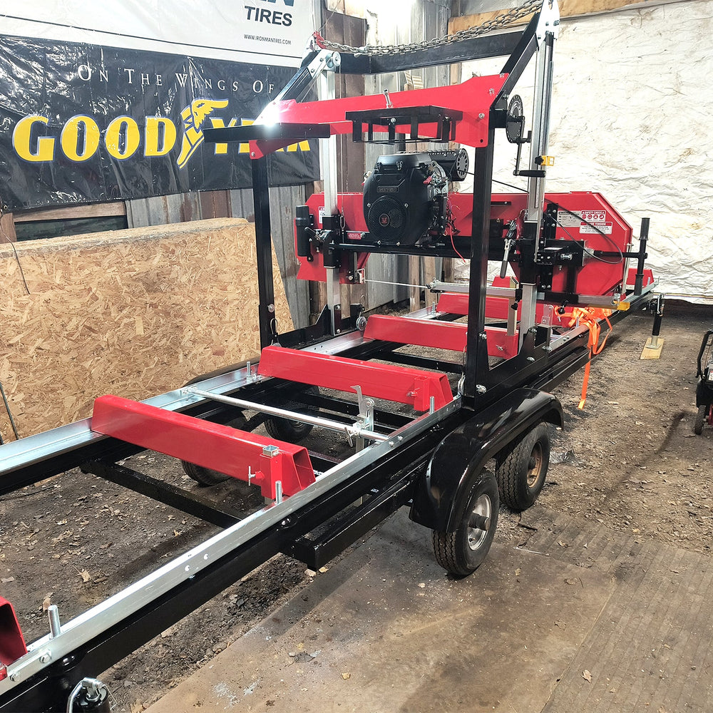 36" MAX Portable Sawmill,  25HP 750cc ZONSEN V-Twin Engine,  36" Board Width,  20' Track Length,  (10 x Blades Included),  SM-36MAX