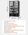 Vevor Commercial Beverage Refrigerator 26.69 Cu Ft Glass Double Door New