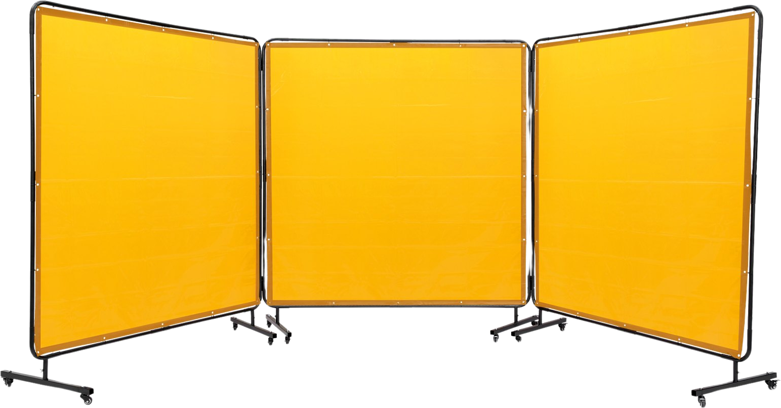 Vevor Welding Screen 3-Panel 6' x 6' Flame Resistant Vinyl Protection Screen with Frame and Wheels New