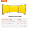 Vevor Welding Screen 3-Panel 6' x 8' Flame Resistant Vinyl Protection Screen with Frame and Wheels New